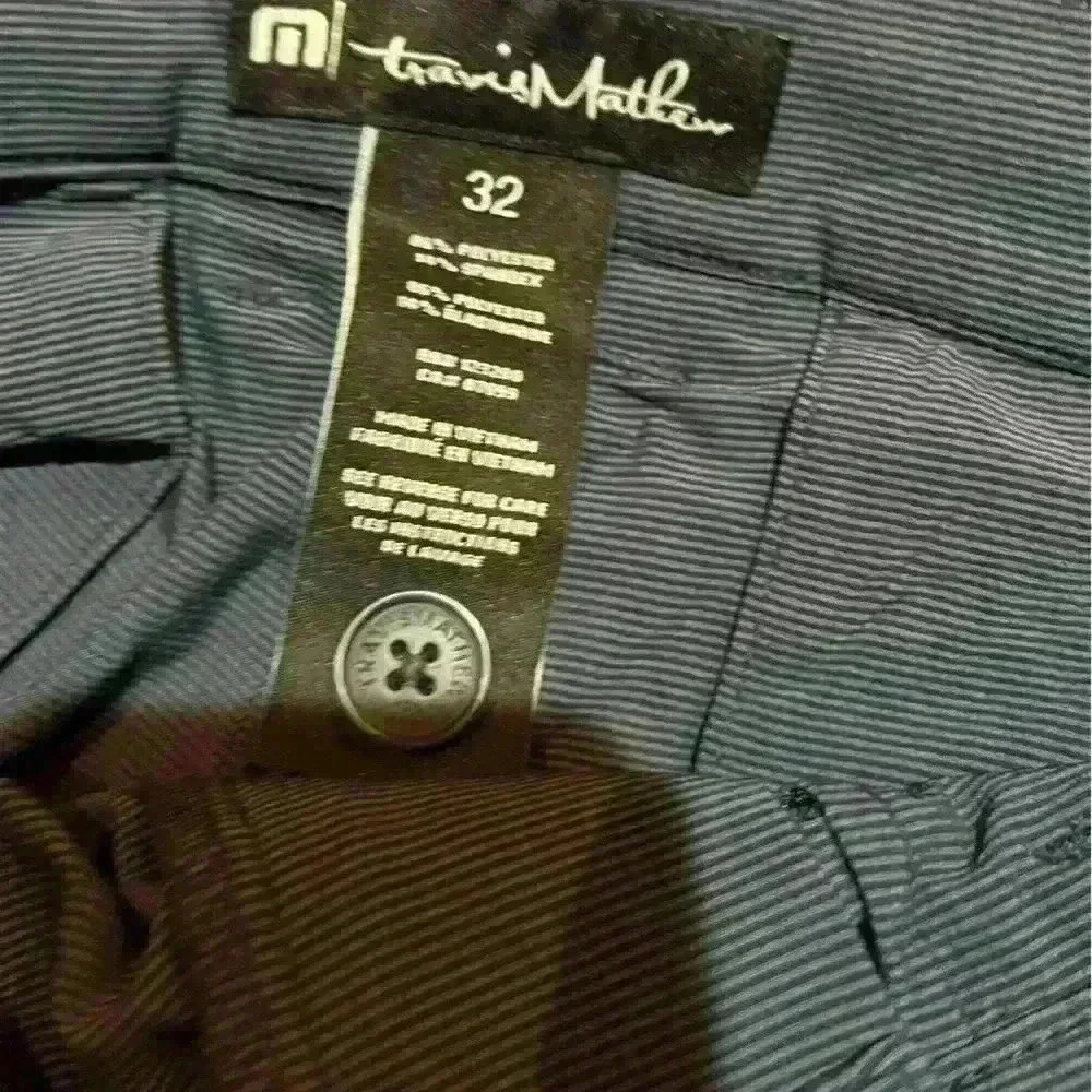 Travis Mathew stripe Blue 10” Chino Golf Shorts Size 32 nwot - Picture 2 of 5